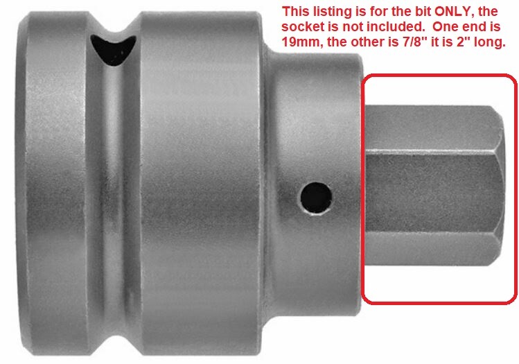 APEX INDUSTRIAL SZ-14-19mm 7/8″ and 19mm Hex Bit for SZ-8-14-19MM, Bit only NEW!
