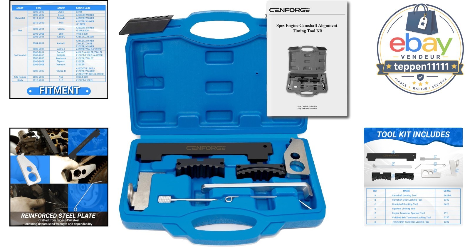 Camshaft Timing Belt Tool Kit Alignment Locking Tensioning