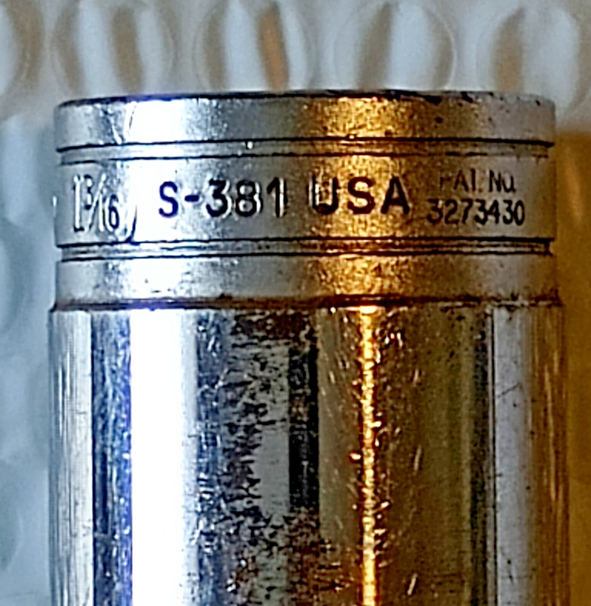 SNAP ON S381, 1/2″ DRIVE, 1-3/16″ SOCKET, 3.2″ DEEP/HIGH, 12 POINT.