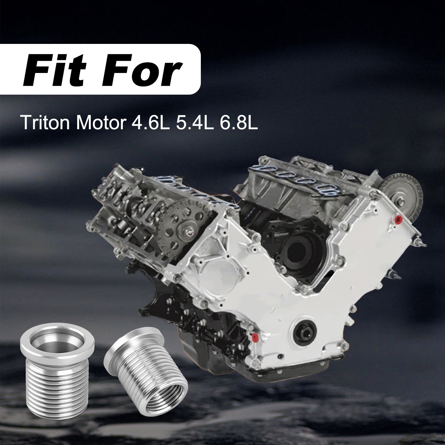 14mm 10x Spark Plug Port Insert for Ford 4. 6L 5. 4L 6. 8 V-10 Triton 389-100