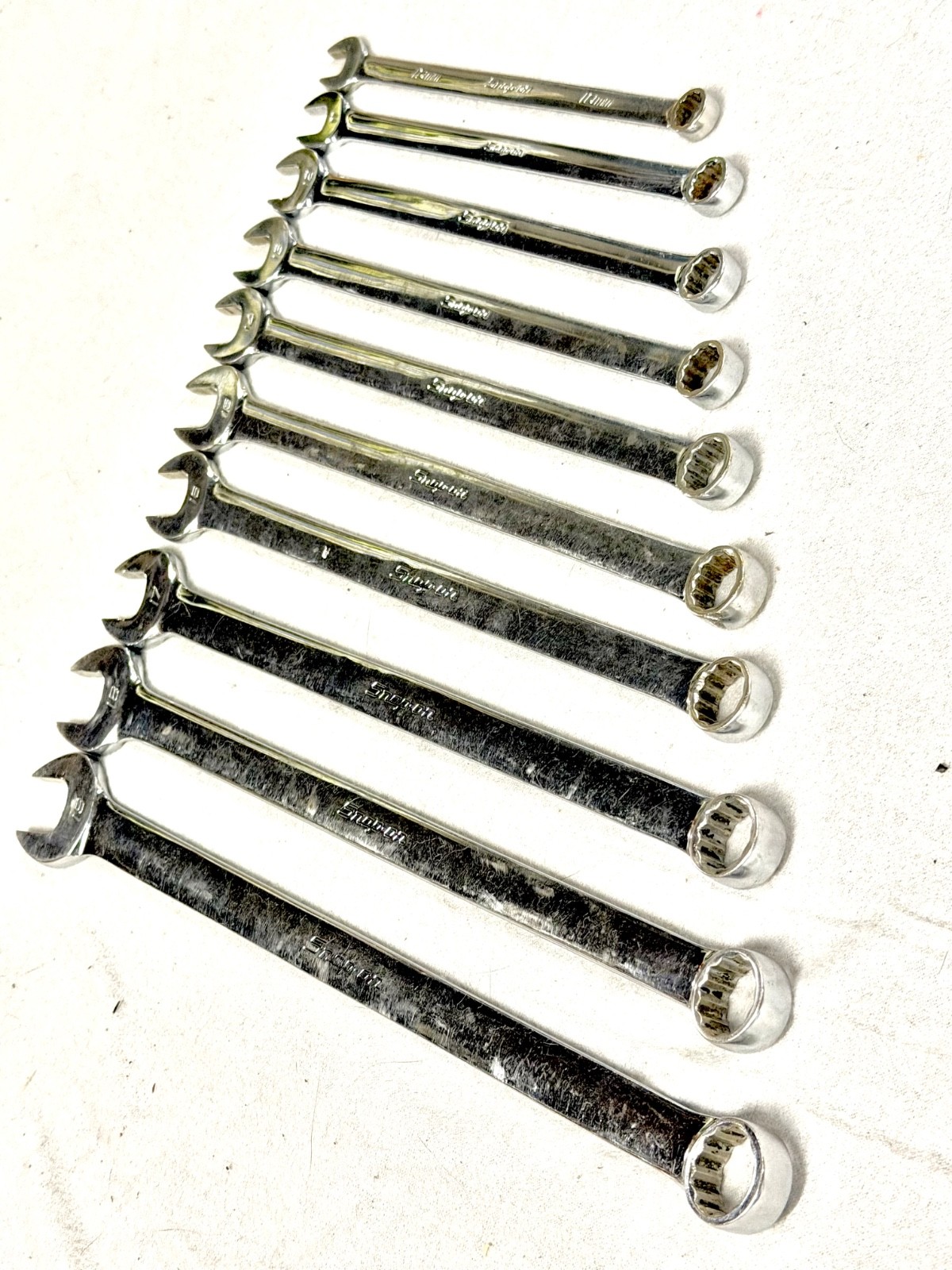 Snap On OEXLM Metric Long Combination Wrench Set 10mm-19mm Flank Drive Hand Tool