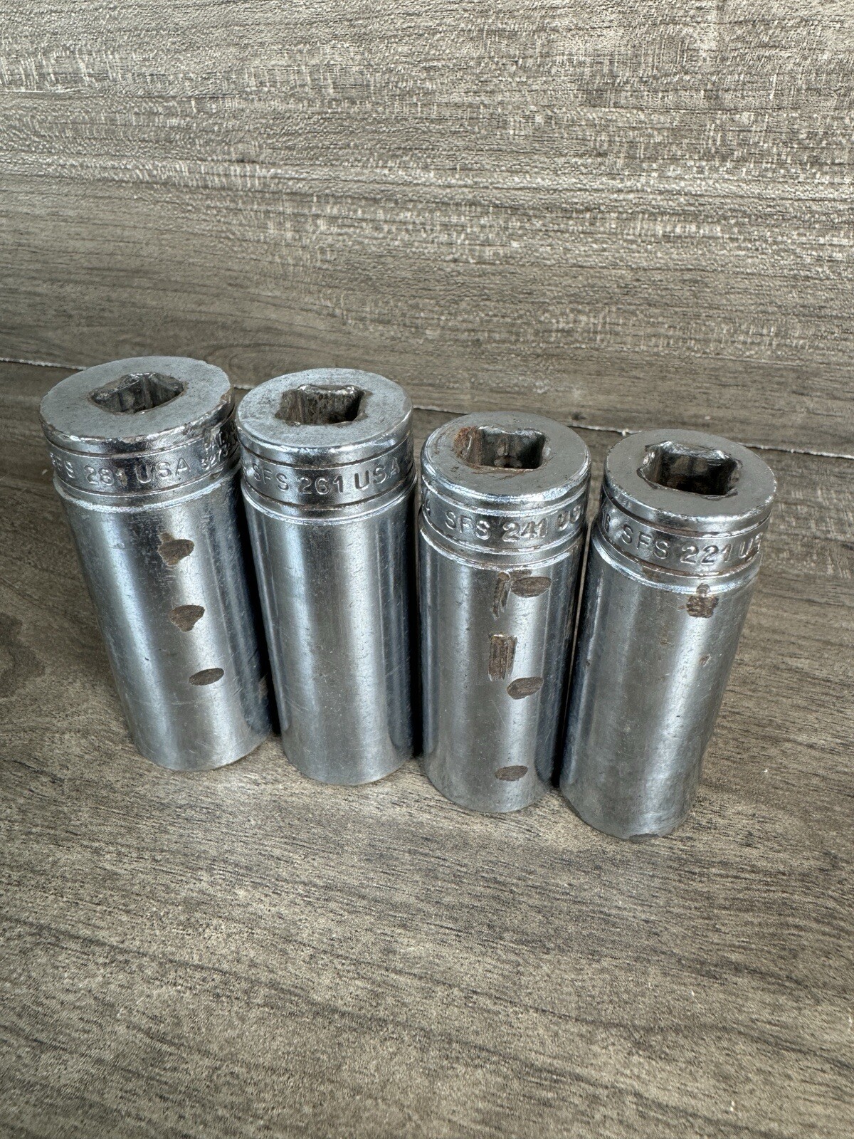 Snap On 3/8” Drive Sockets SFS281 SFS261 SFS241 SFS221 SAE 7/8 13/16 3/4 11/16