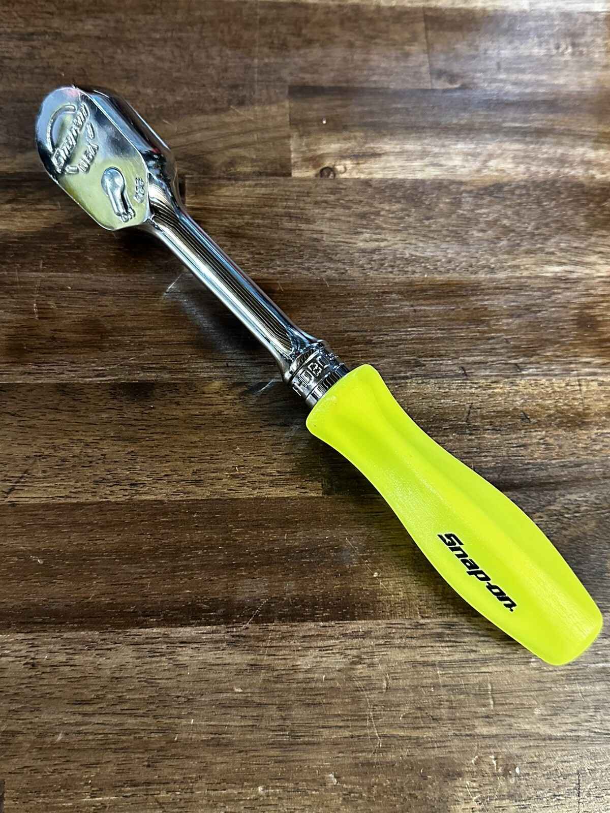 NEW UNUSED Snap On FHD80 3/8” Dr HI Viz Yellow Handle Ratchet FREE PRIORITY