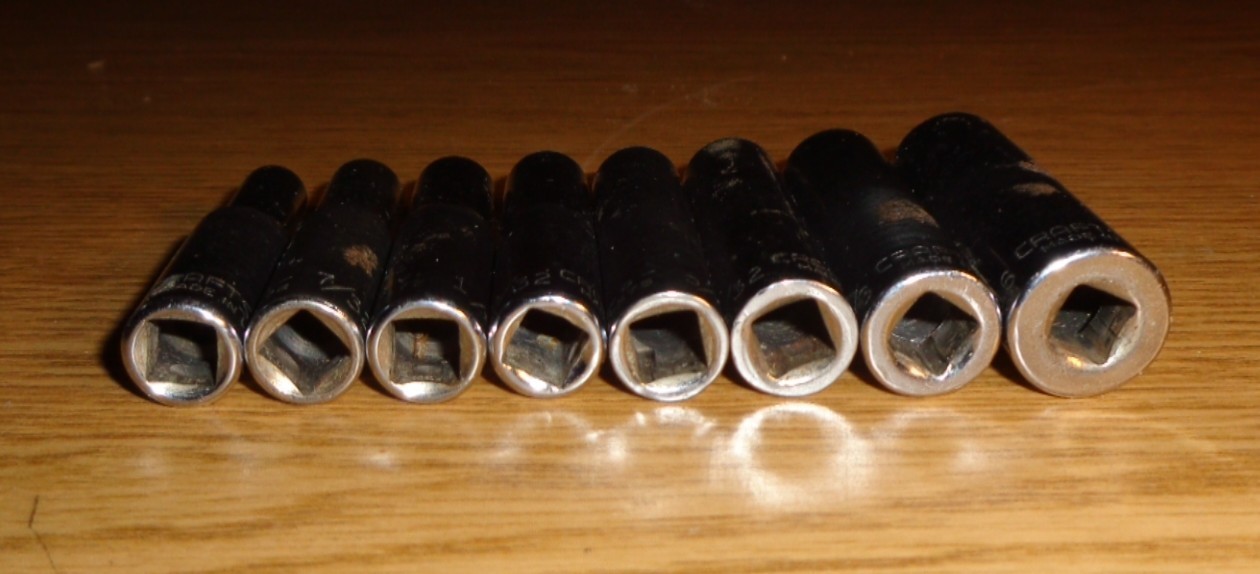 Vintage Craftsman 1/4″ Drive SAE Deep Socket Set 3/16″-7/16″ USA 8pc 2″ long