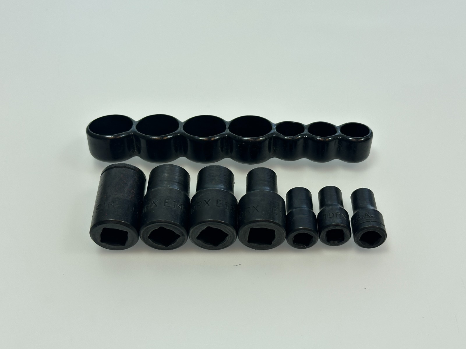 USA Made 7Pc 1/4″ 3/8” Drive Inverted E Torx E6-E16 Impact Socket Set w/ Holder