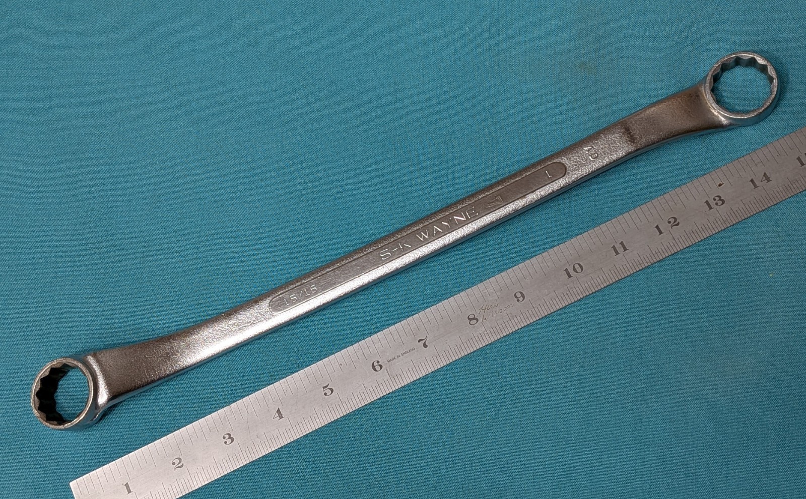 S-K Wayne # B-3032 12pt. Box End Wrench 1″ x 15/16″ x 15-1/2″ Vintage 1960’s Era