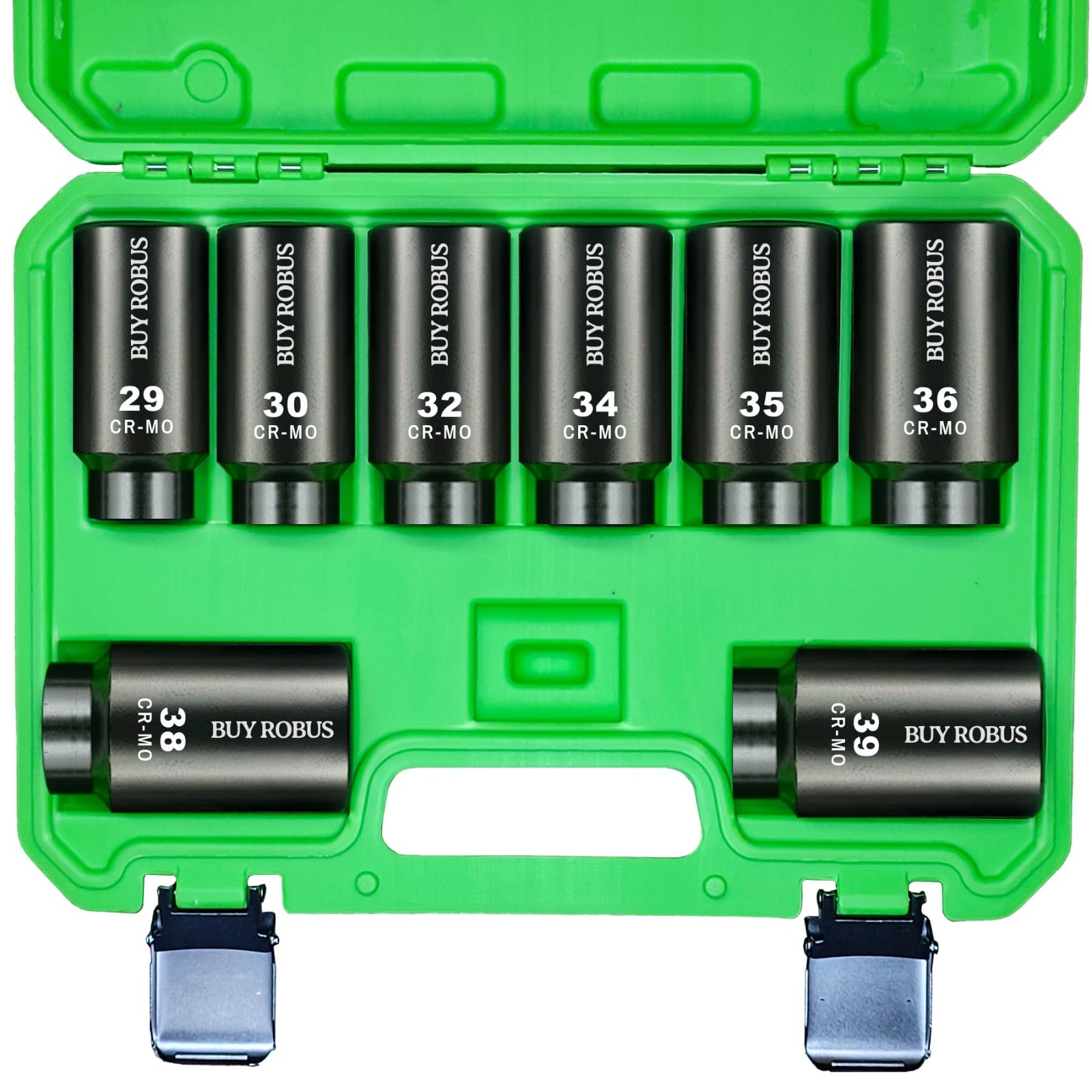 8PC 1/2″ Deep Impact Socket Set – Metric Axle Nut, CR-MO, 6 Point, 29-39mm