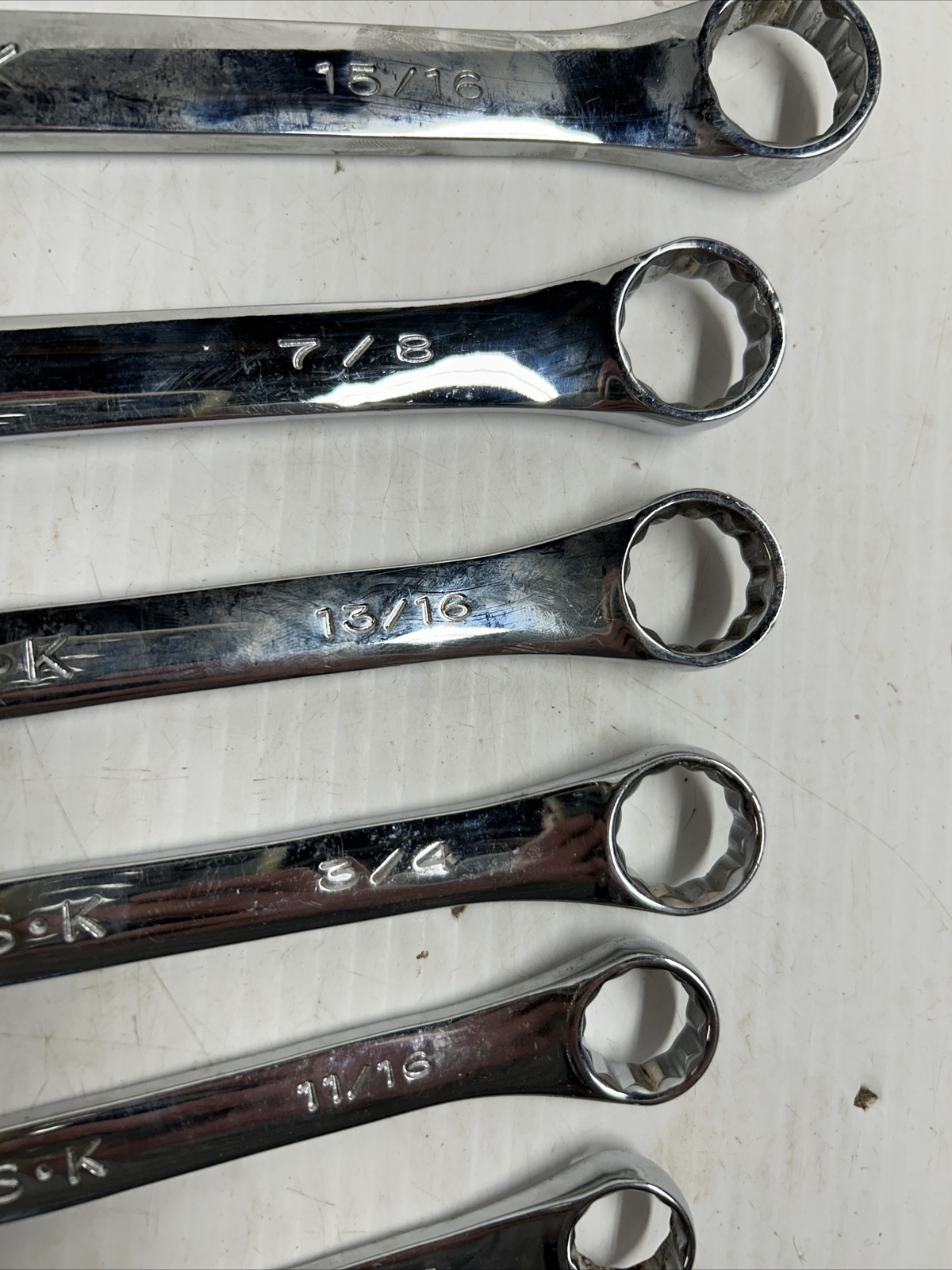 S-K Combination SAE Wrench Set 1″ 15/16 7/8 13/16 3/4 11/16 5/8 9/16 1/2 5/16