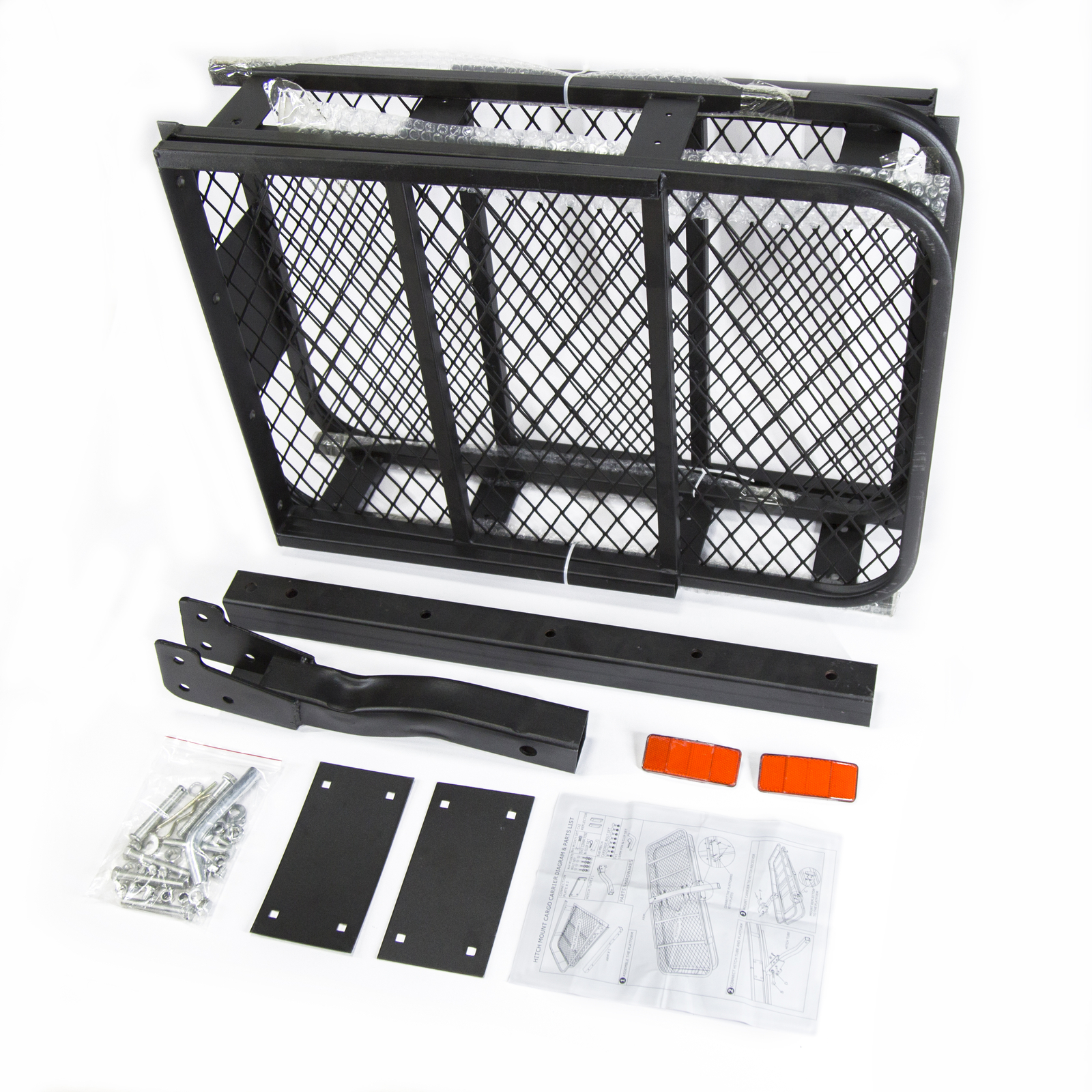 60″x20″ Cargo Carrier Basket Rack Fits 2″ Trailer Tow Hitch Receiver Foldable