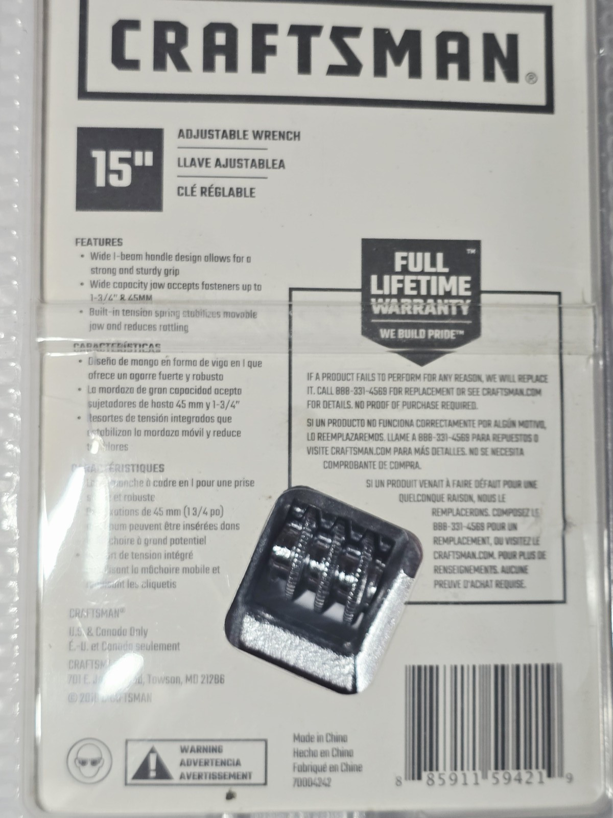 Genuine Craftsman 6″ 8″ 10″ 15″ Adjustable Wrench USA – NEW