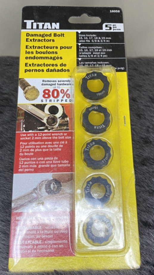 Titan Damaged Bolt Extractor Set 16508