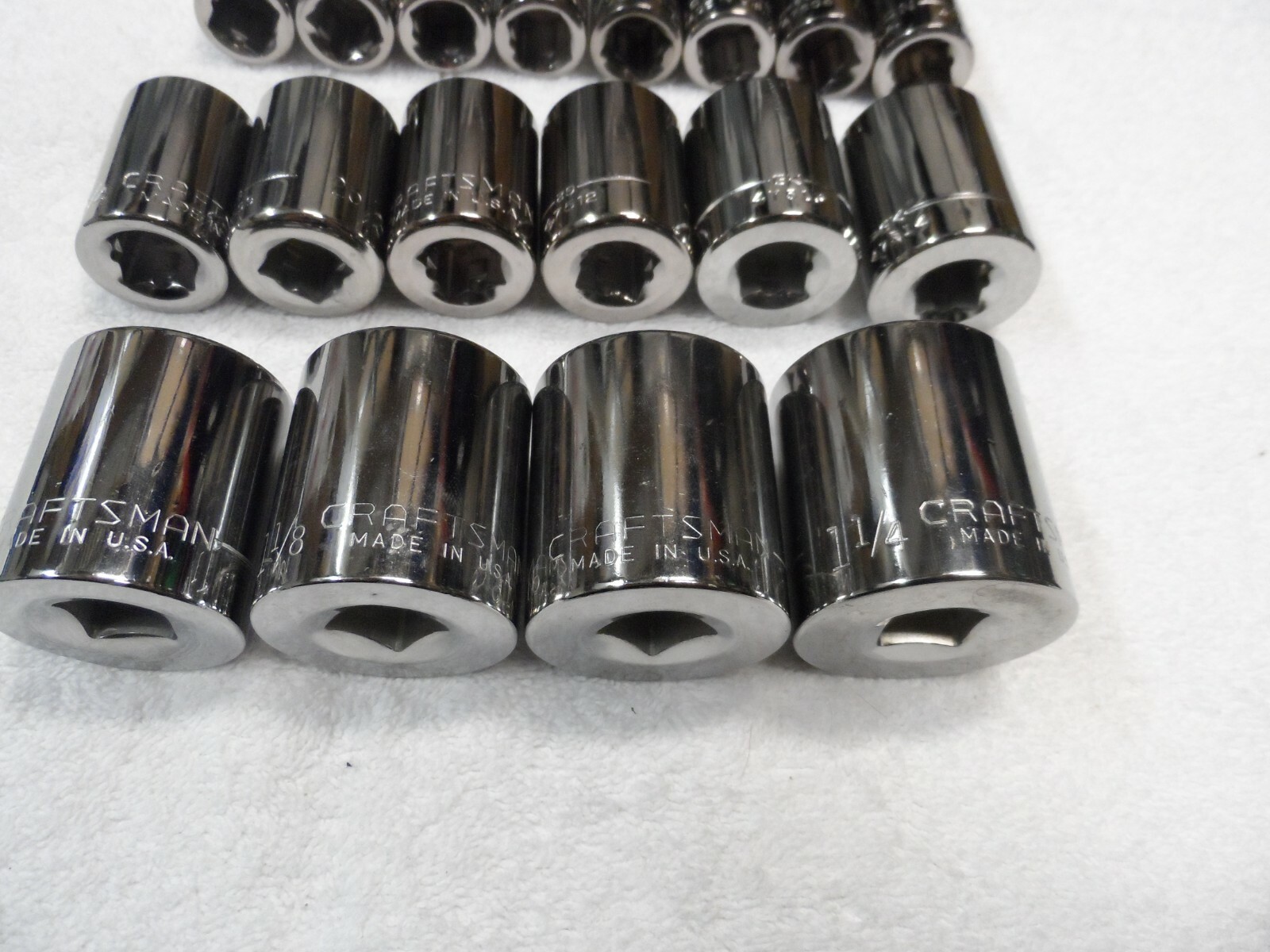Craftsman 1/2″ Drive SAE Shallow Socket Set, NOS USA 12pt 18 pcs (3/8 to 1-1/4″)