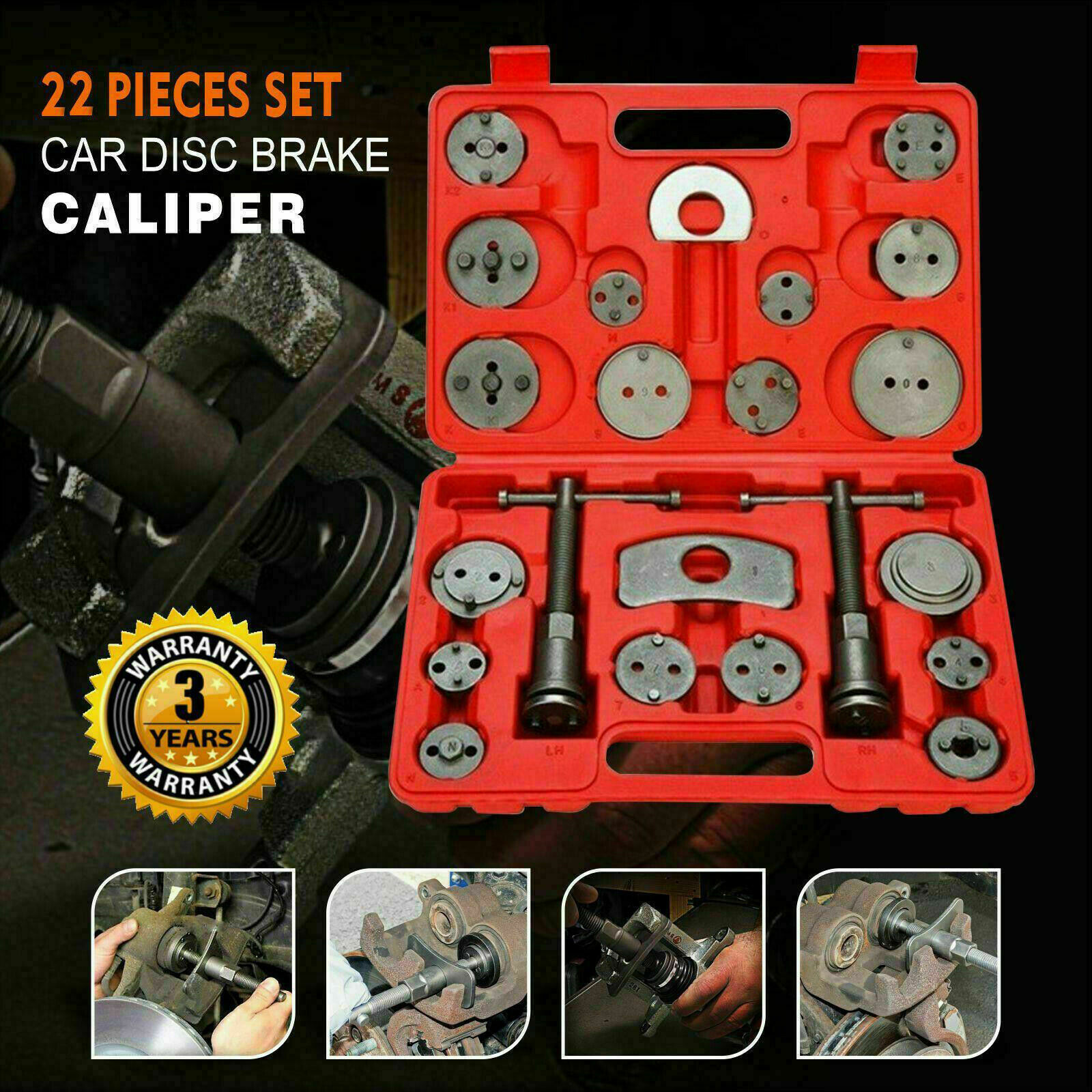 Set Car Heavy Duty Disc Brake Caliper Piston Rewind Wind Back Tool Kit 22 Pieces