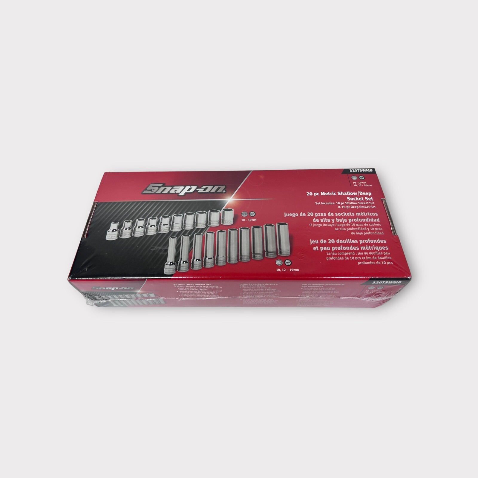 Snap-On Tools USA 320TSWM 20pc 1/2” Drive Socket Set – Shallow & Deep – 6 Point