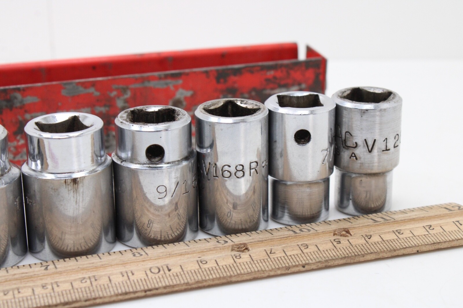 Mac Tools V128-V328 3/8″ – 7/8″ 1″ 1/2 Drive 8 Point SAE Chrome Socket Set