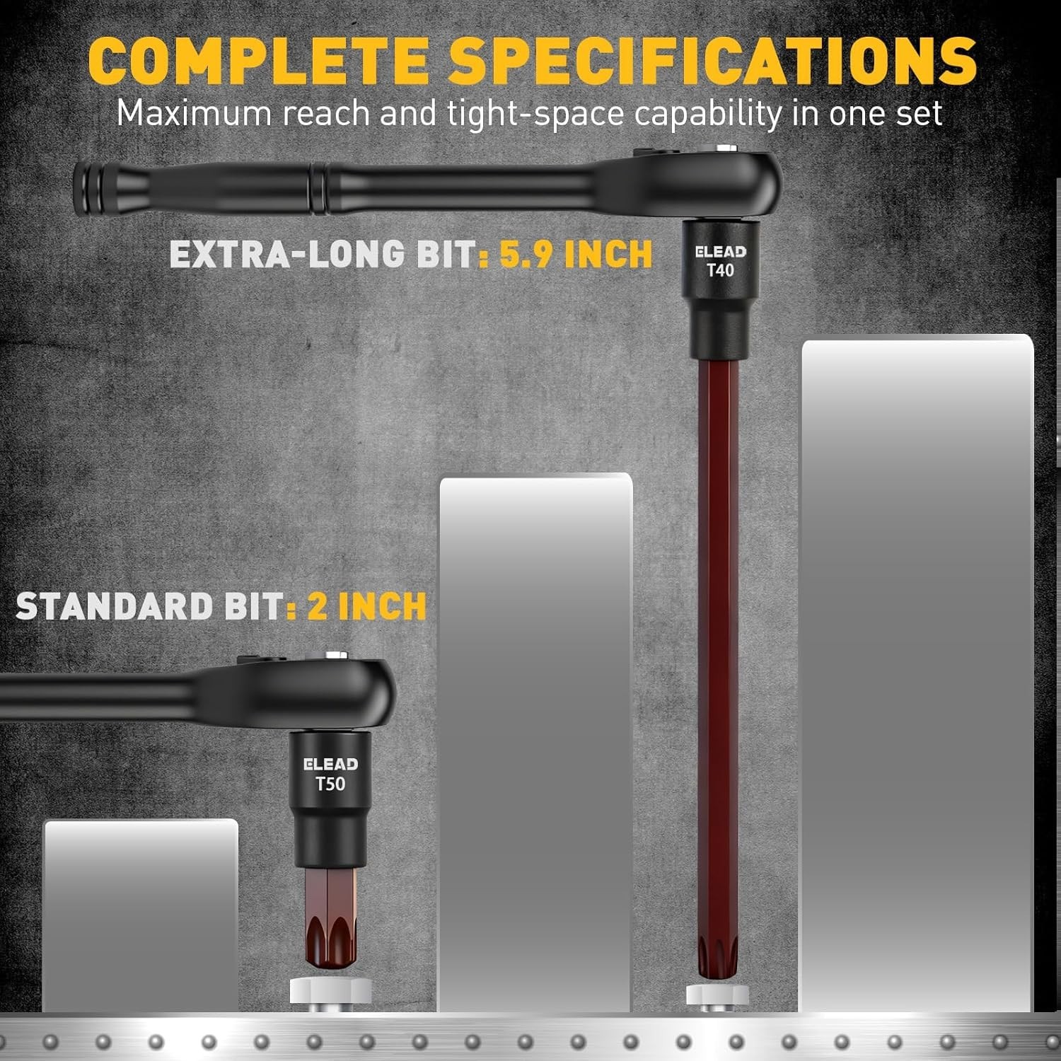 Organization-Friendly Torx & Allen Bit Set, Chrome Vanadium