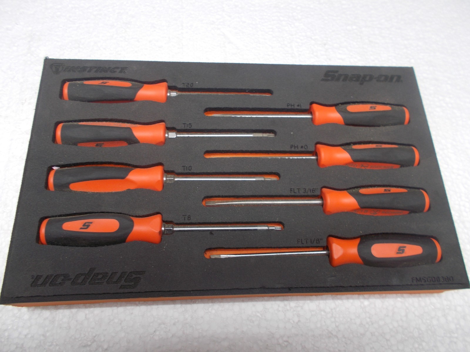 Snap-on Mini Torx Flat And Phillips Screwdrivers Set Foam Used Orange FMSGD03BO