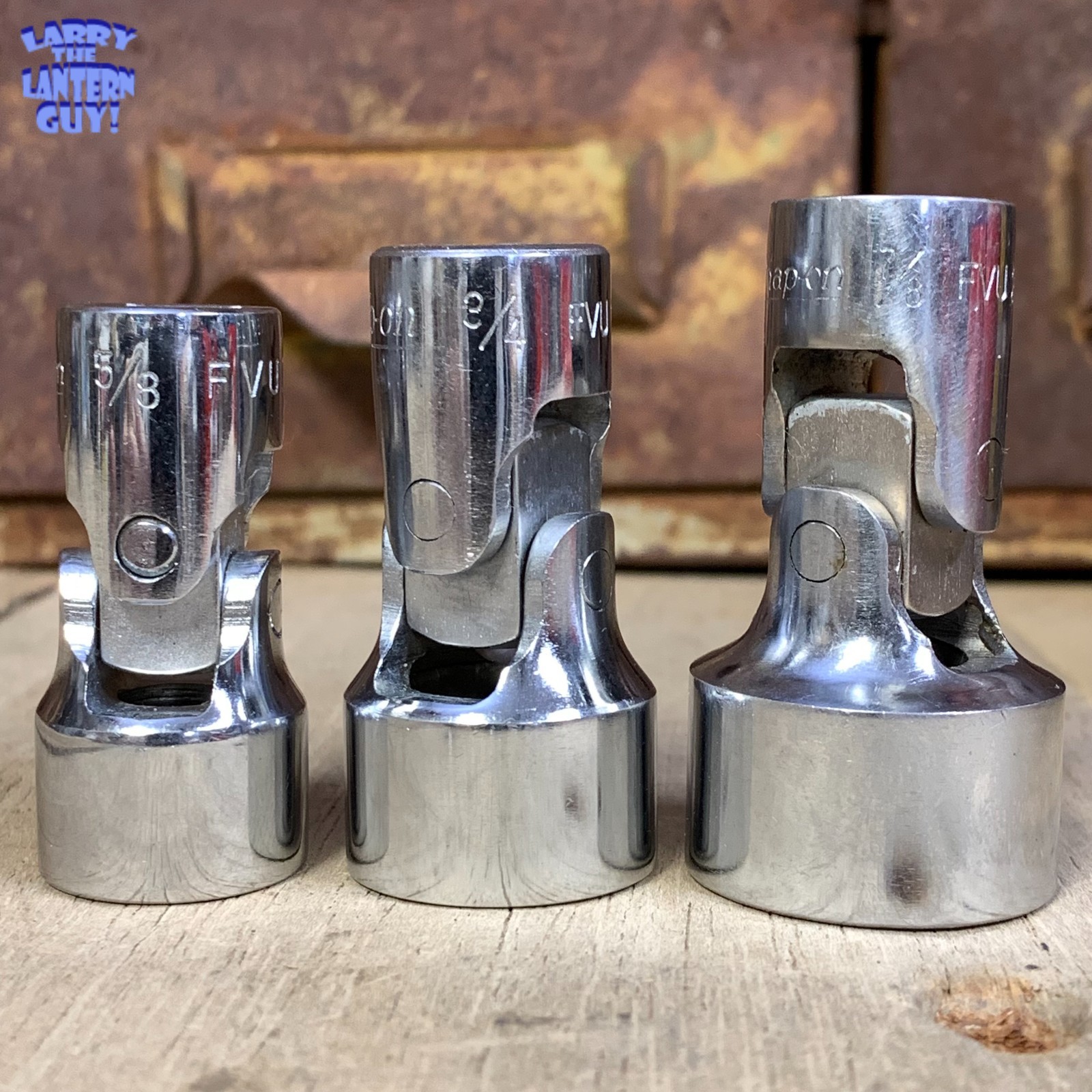 Snap-on Swivel Socket Lot 3/8” Drive ~ 5/8” 3/4” 7/8″ ~ 12 Point – 3 pieces USA