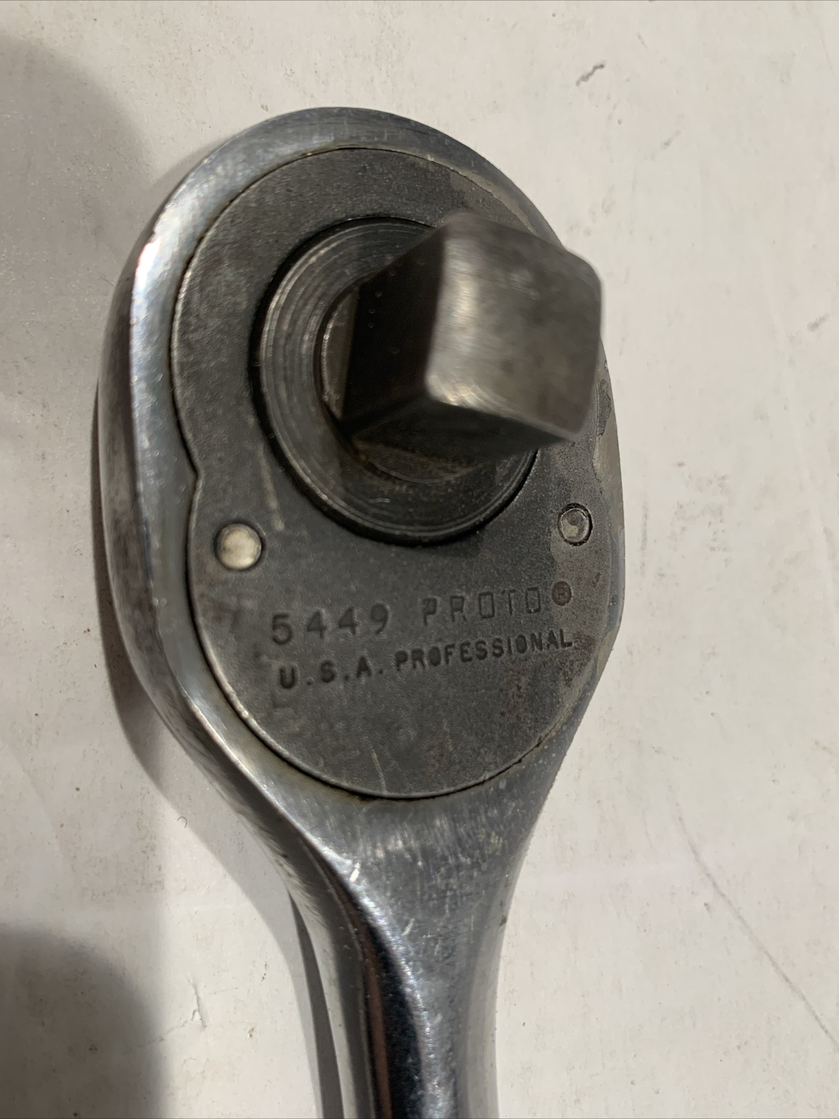 Proto 1/2″ Drive Ratchet 5449 MFD Reversible Knurled Handle USA Vintage