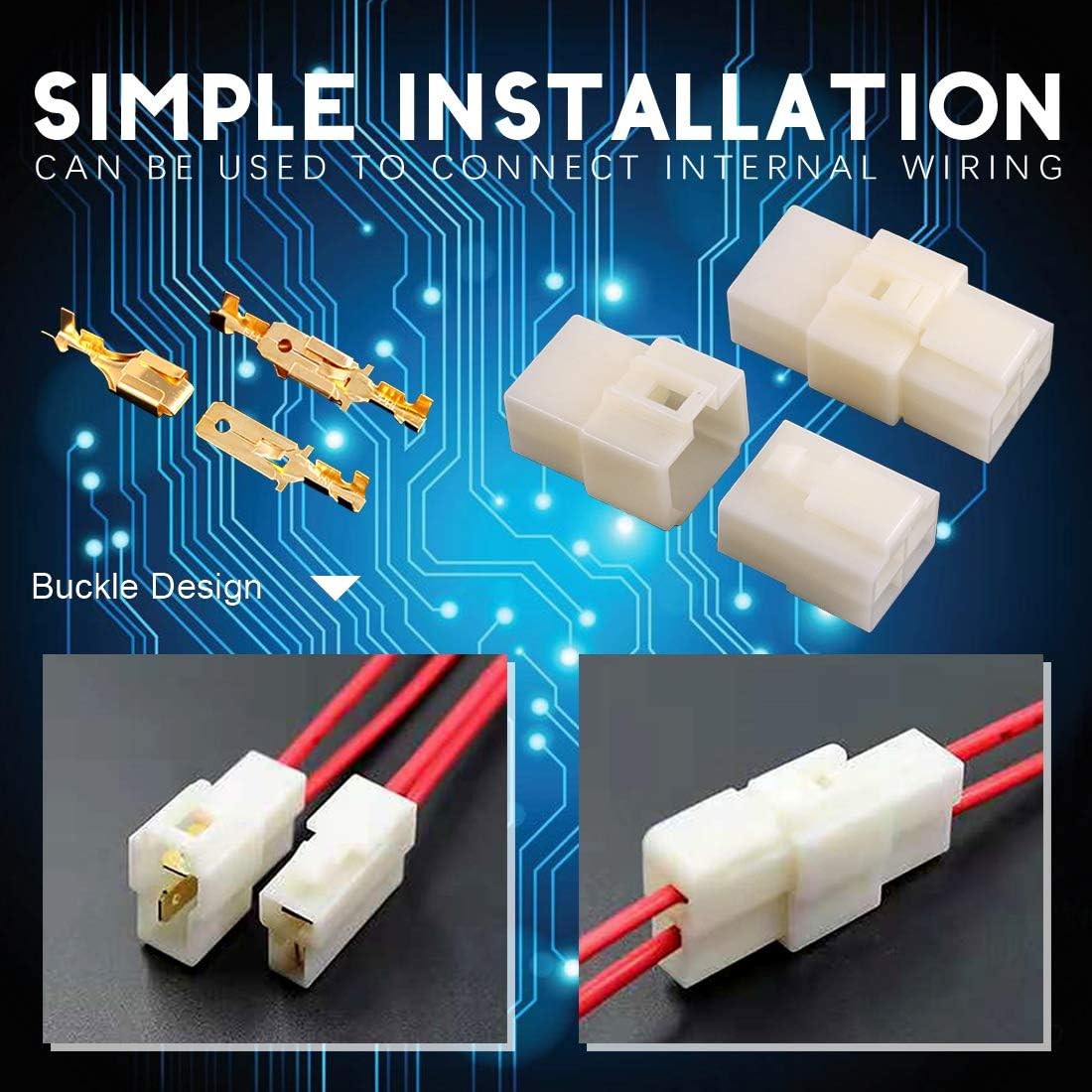Hilitchi 6.3MM Electrical Automotive Wire Connectors Assortment Kit-400Pcs