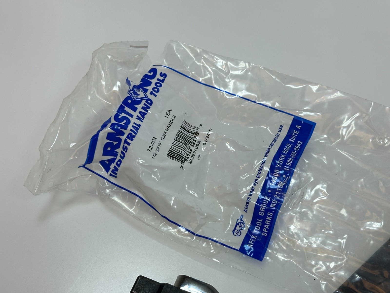 🇺🇸 NEW Armstrong USA 12-917A 1/2″ Flex Handle Breaker Bar 15″ Long Knurled NOS