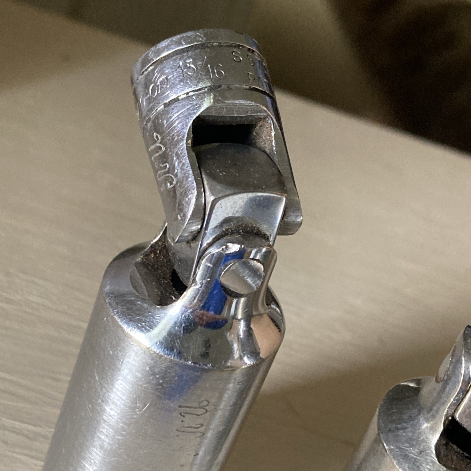 TWO Snap On Swivel Tools Both 13/16 S9704 CFU Made In USA (initials engraved)