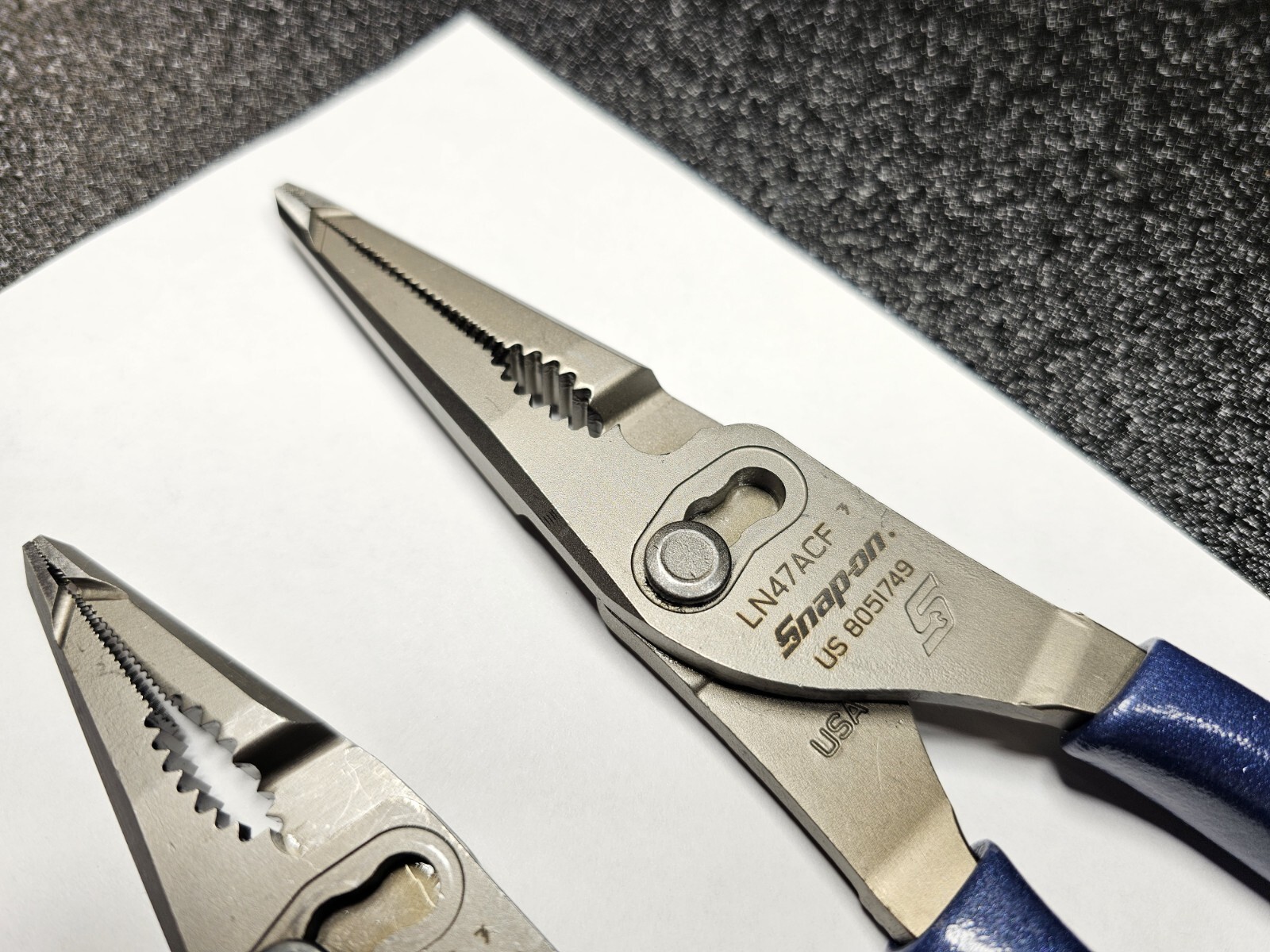 Snap-on Tools USA NEW 2pc POWER BLUE 7″ & 9″ Long Nose Slip Joint Pliers LN46ACF