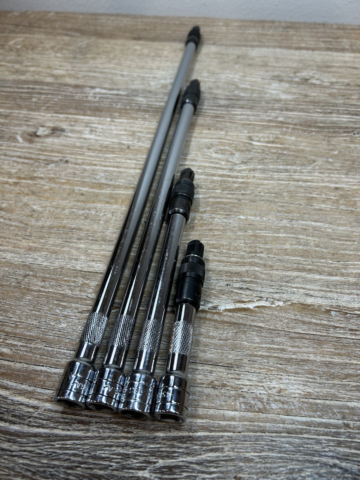SK Tools USA 4pc 45184 Thru 45187 -3/8″ Drive LOCKING Extension Set Lot, Knurled