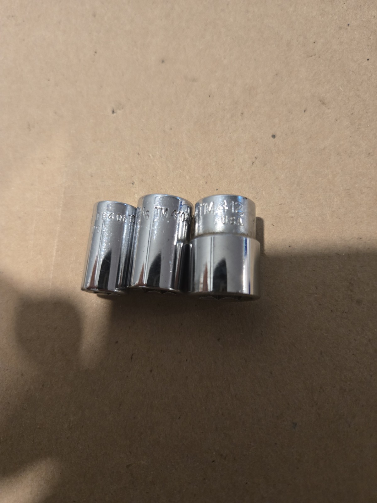 Snap On 1/4″ Drive 1/4″,5/16″,3/8″ 8PT SAE Chrome Double Square Sockets USA Lot