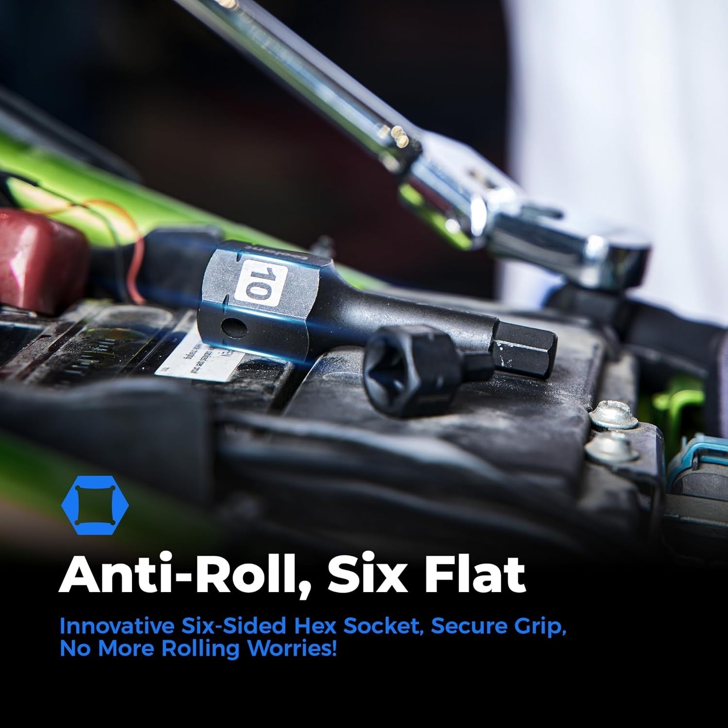Anti-Roll Design Hex Bit Socket Set, 27-Piece SAE/Metric