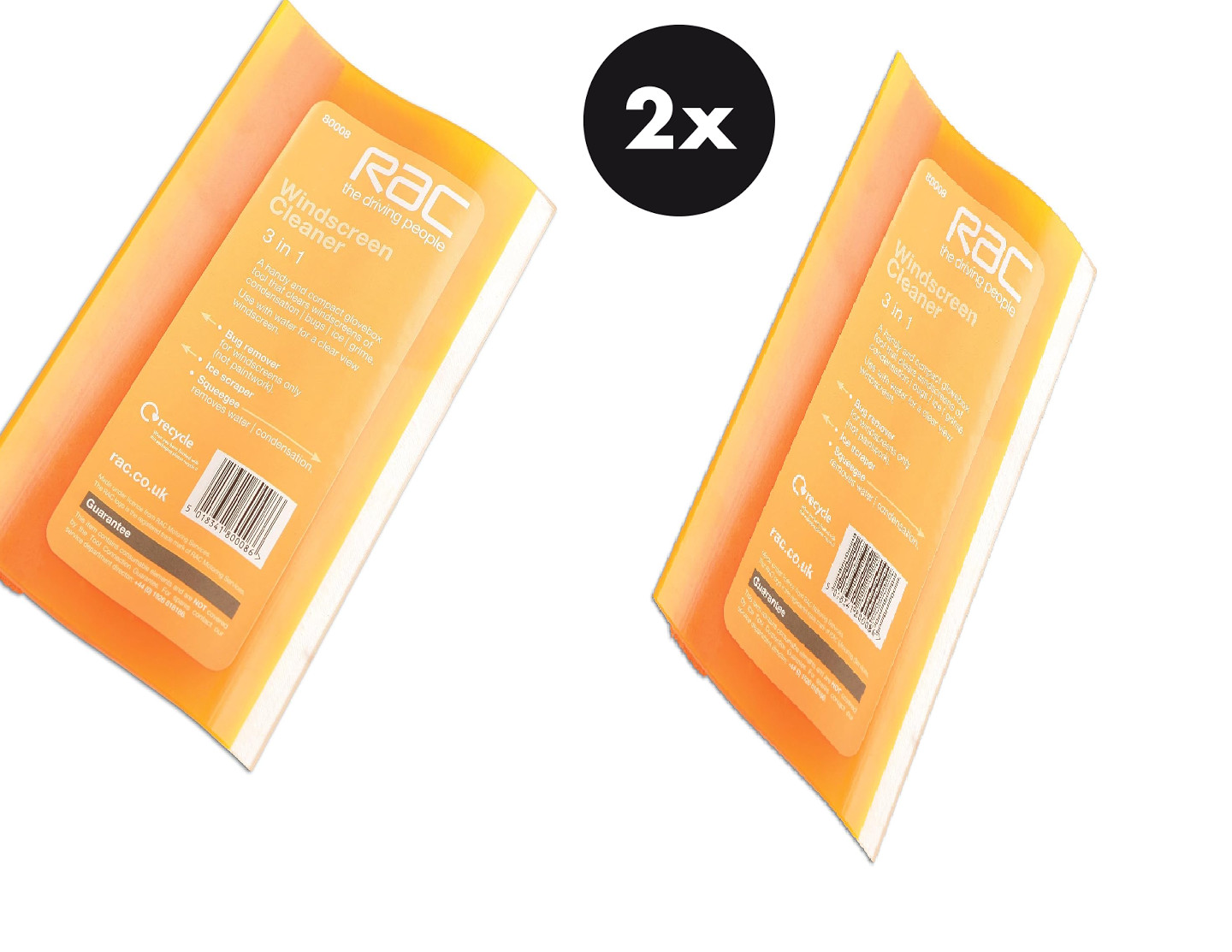 2 X RAC 3 IN 1 WINDSCREEN GLASS CLEANER ICE FROST SCRAPER BUG REMOVE TOOL