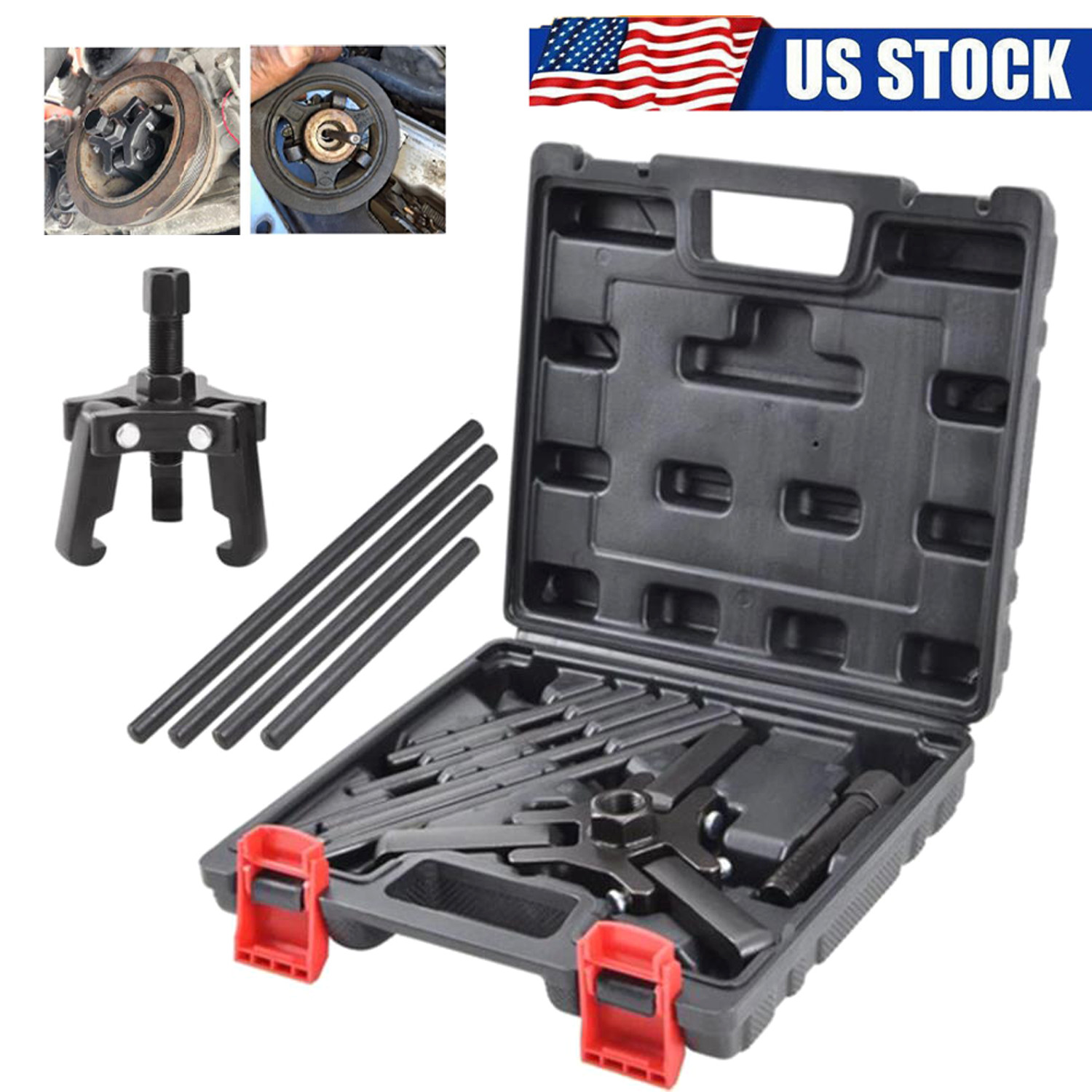 Harmonic Balancer Puller Crank Pulley Removal Kit Engine Motor Rod Auto LS GM US