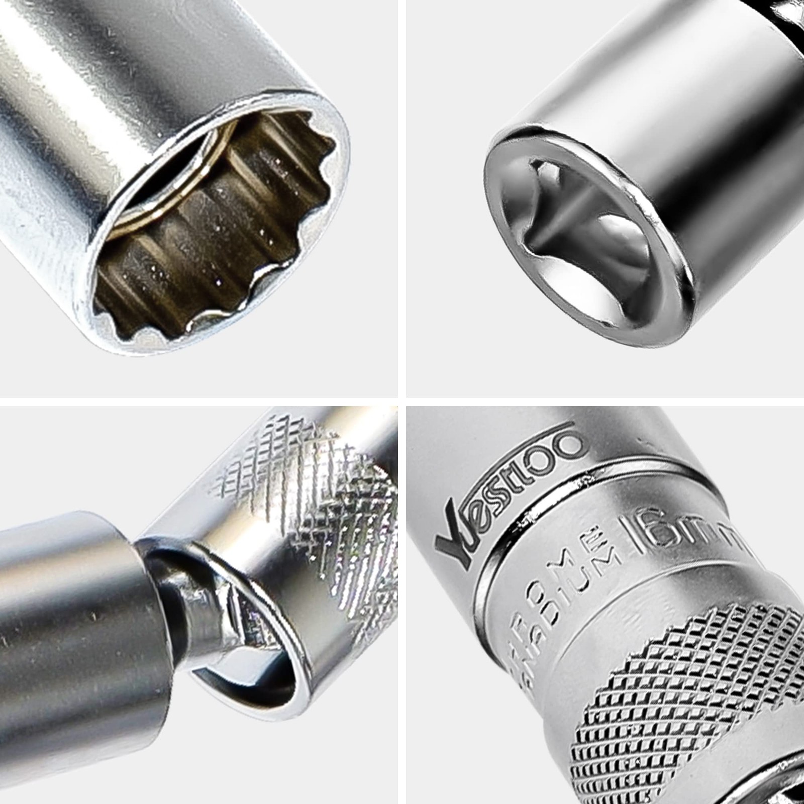 Yuesstloo 14mm & 16mm Magnetic Swivel Spark Plug Socket, 2 Pcs Thin One Size