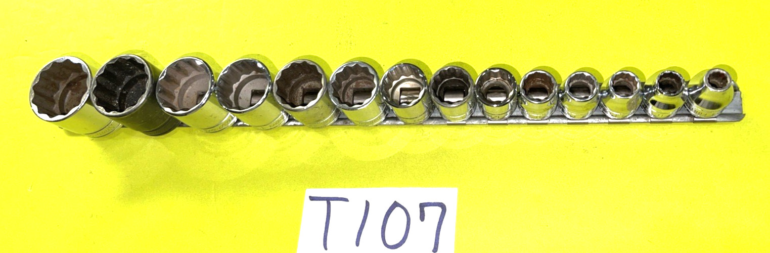 SNAP-ON TOOLS 14 PIECE 3/8 DRIVE SAE. SHORT CHROME SOCKET SET 12-POINT