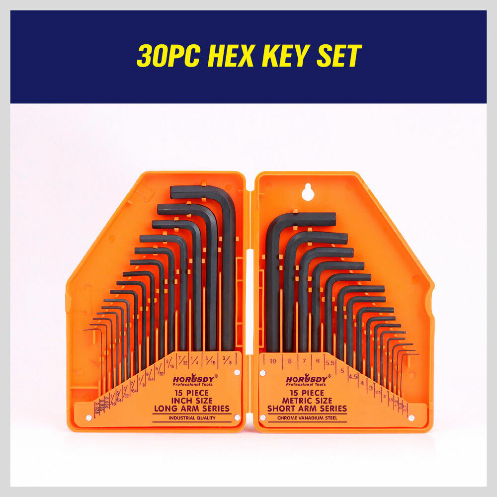 HORUSDY Hex Key Wrench Set 31pc Allen Wrench Set (0.028-3/8 inch 0.7-10 mm)