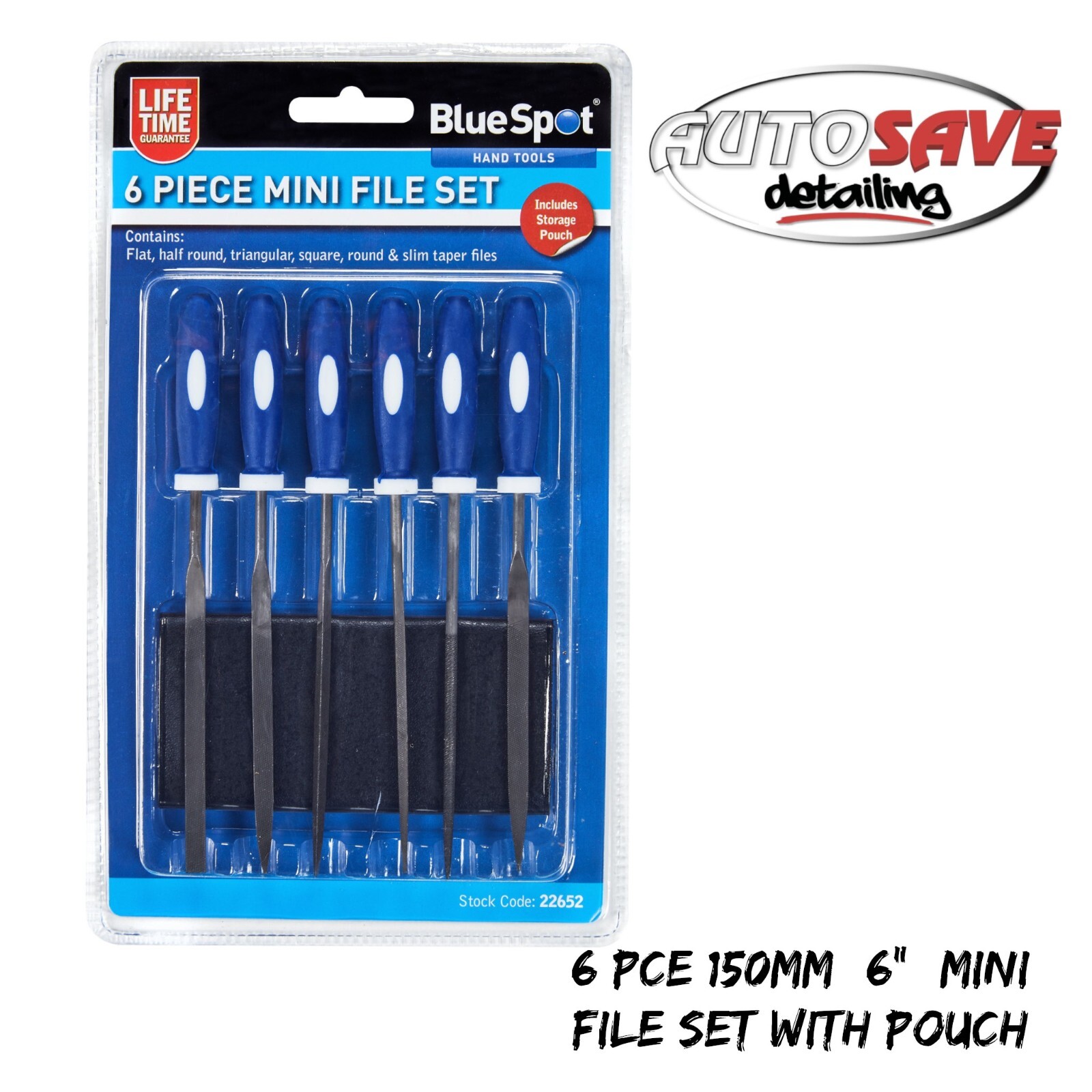 Blue Spot- 6 PCE 150mm (6″) Mini File Set With Pouch