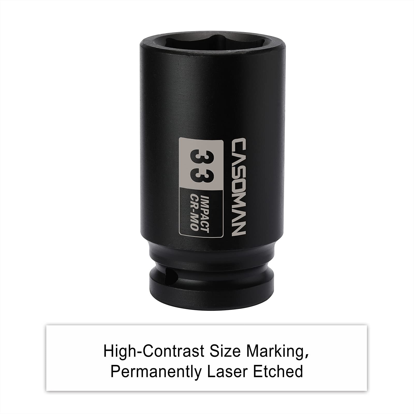 3/4″ Drive x 33 mm Deep 6 PT Impact Socket, CRMO, 3/4inch Drive 6 Point Axle …