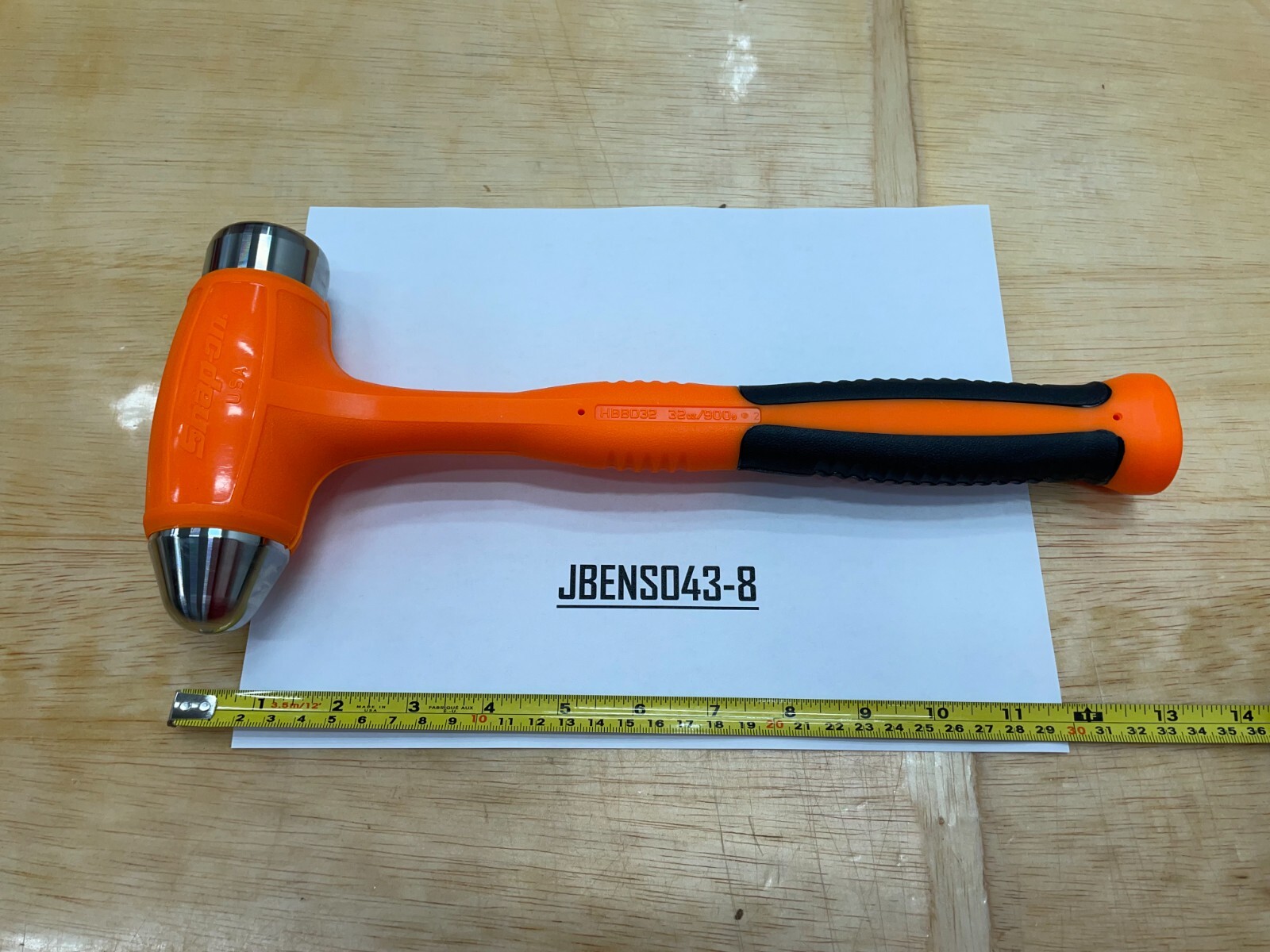 Snap-on Tools USA NEW ORANGE 32oz/900g Soft Grip Dead Blow Hammer HBBD32O