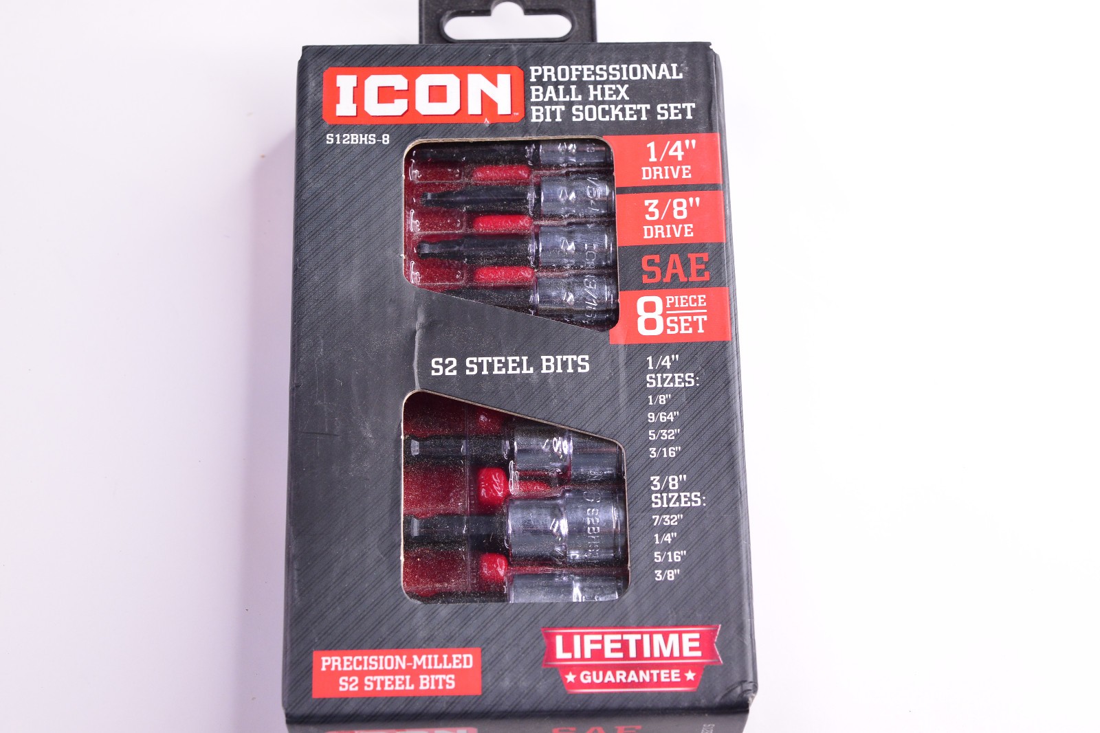New ICON 1/4″ & 3/8″ Drive Professional SAE Ball Hex 8 pc. Socket Set