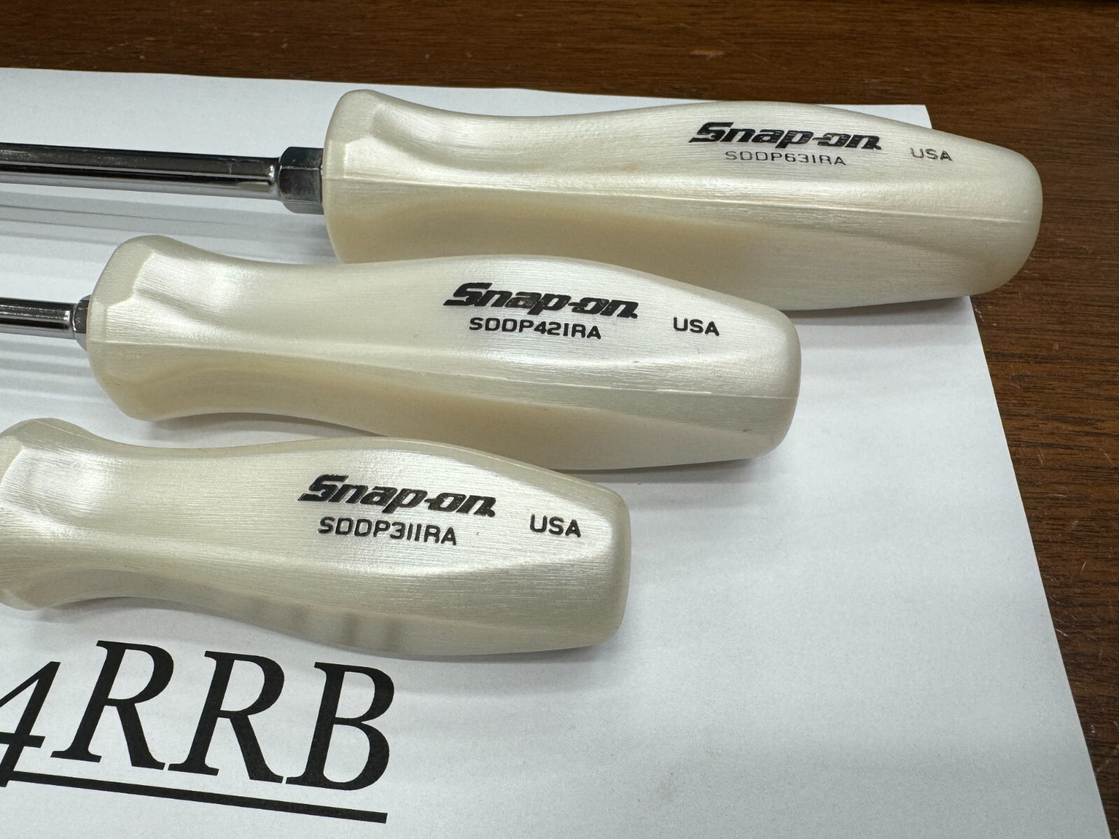 Snap-on Tools USA NEW 3pc PEARL WHITE GRIP PHILLIPS P1 P2 P3 Screwdriver Lot Set