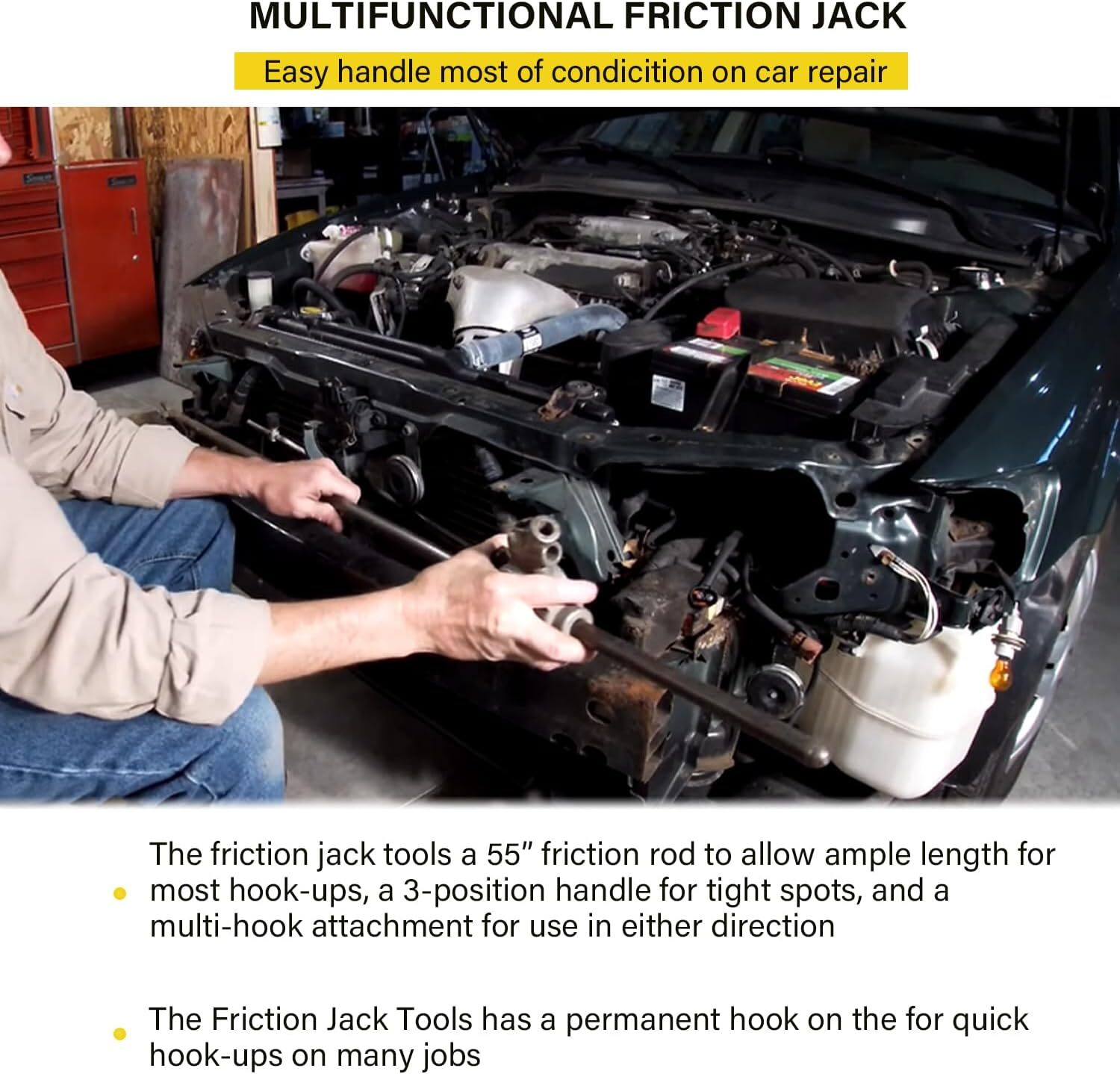 Monkey On A Stick Friction Body Jack 77043 Alignment Repair Tool 55″ Friction