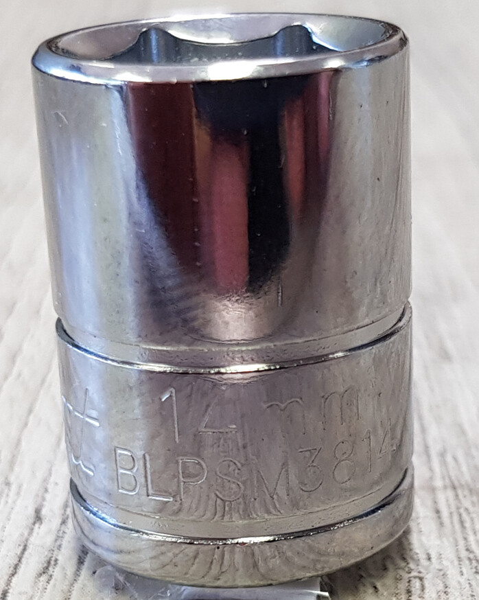 NEW 14MM BLUE POINT ™ TOOLS BLPSM3814 METRIC 6 POINT 3/8″ DRIVE CHROME SOCKET