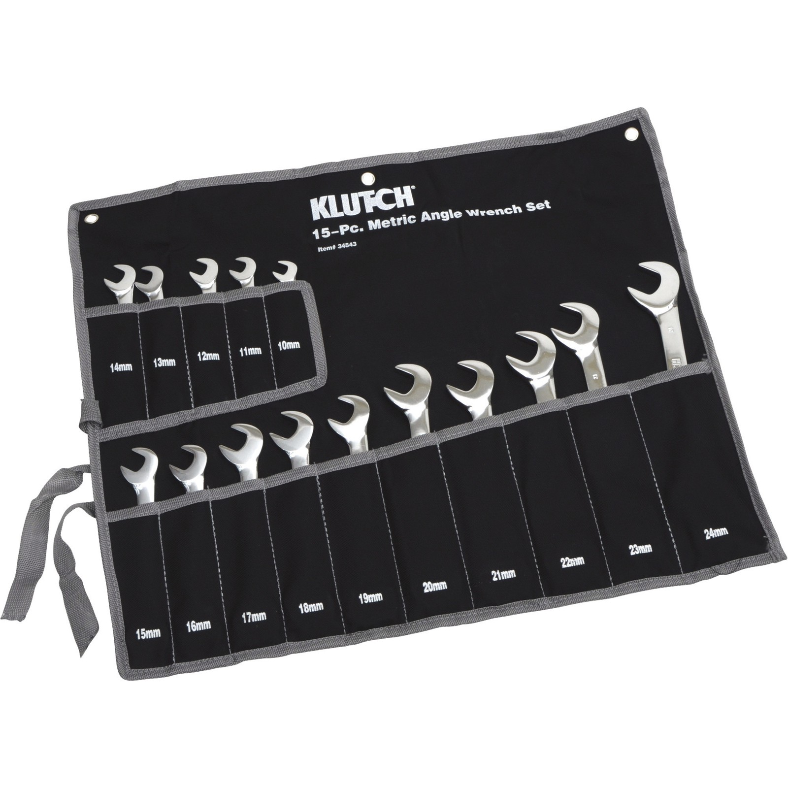 Klutch Angle Wrench Set, 15-Pc., Metric
