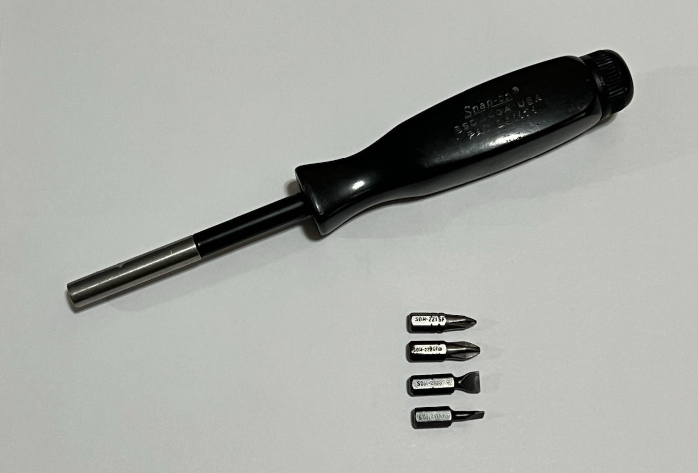 Snap On SSDM40A Magnetic Hex Bit Screwdriver Vintage Black Hard Plastic Handle
