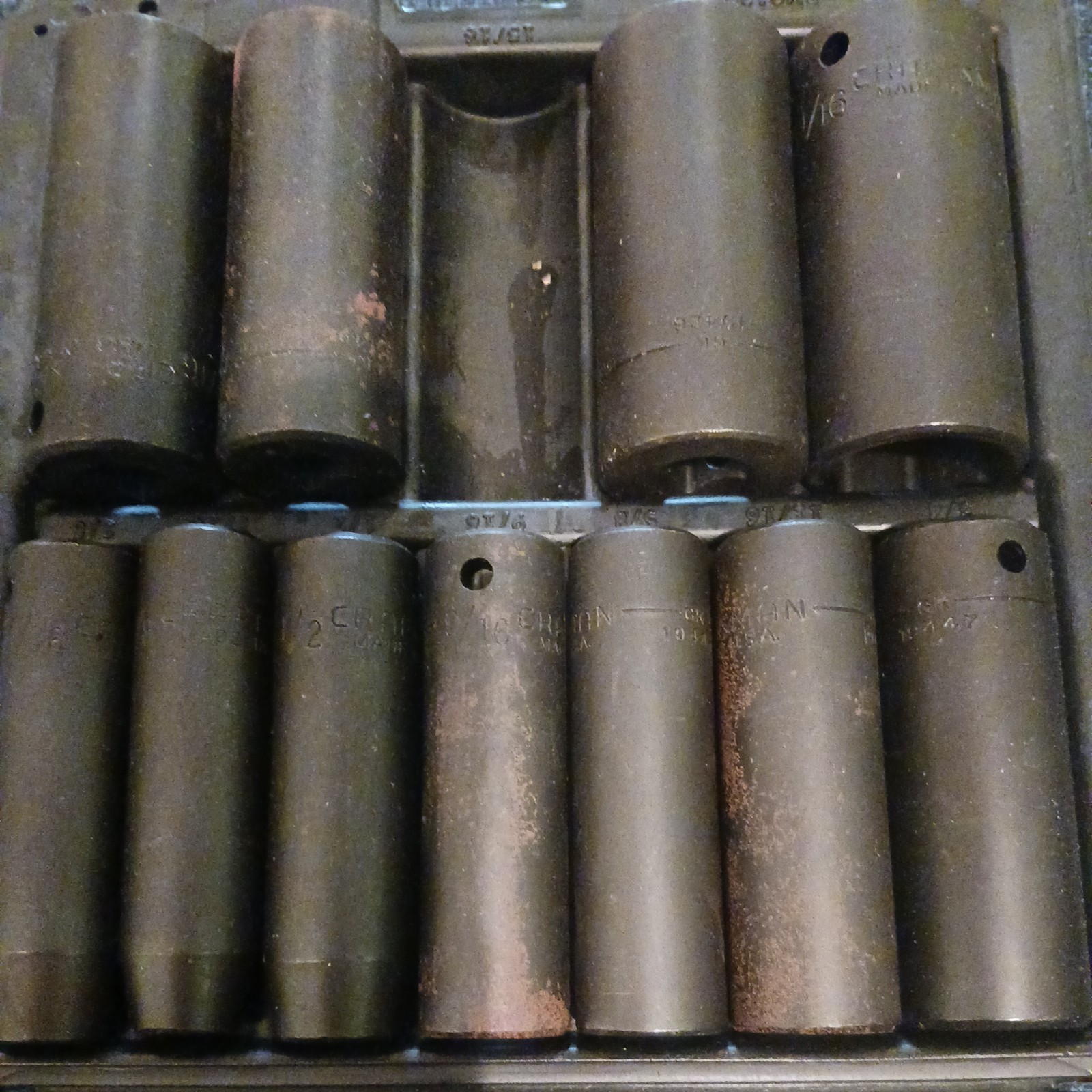 Craftsman Tools 12pc Deep Impact Socket Set, 1/2” Drive, 6 Pt. missing one