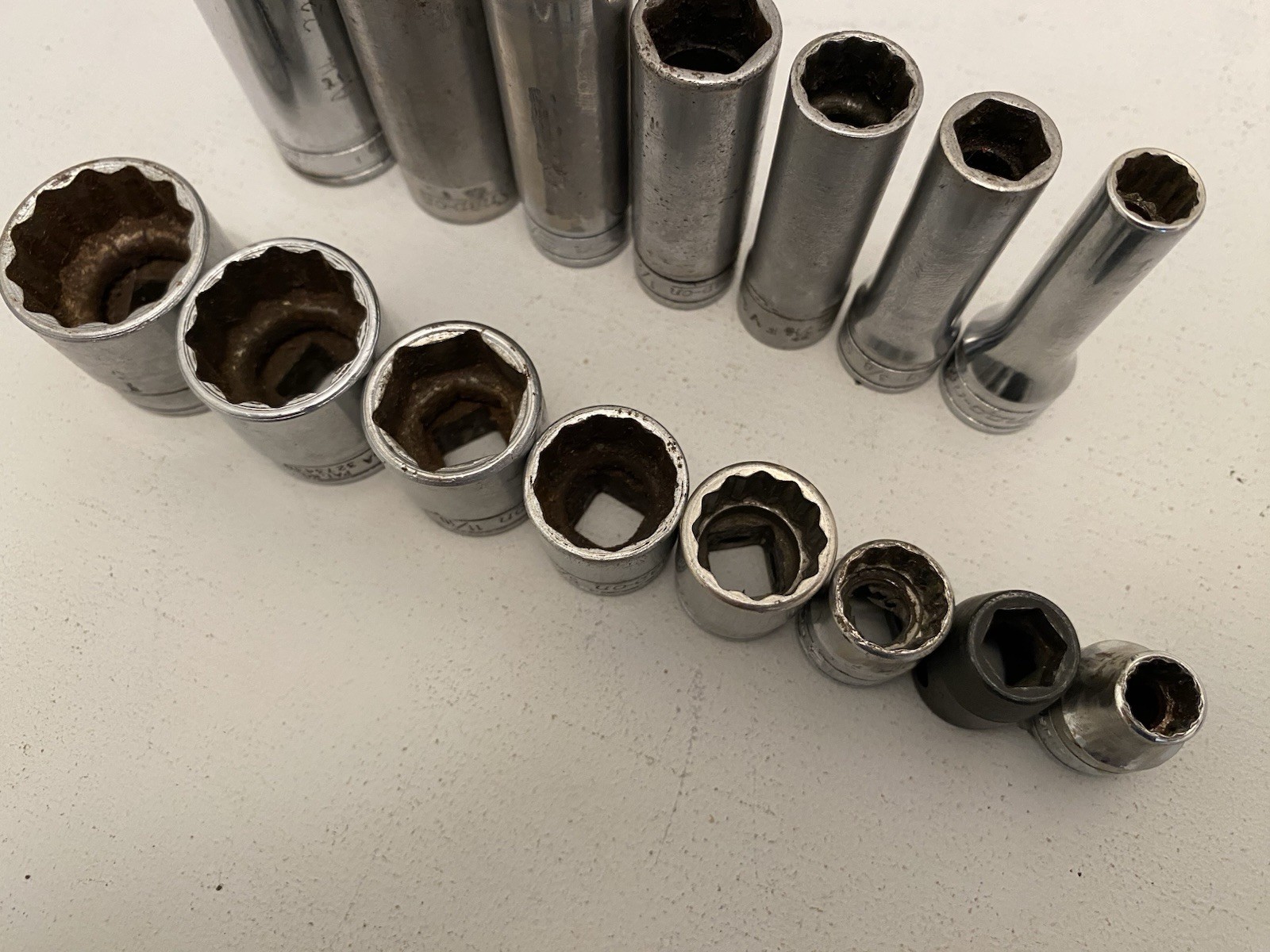 Snap-On Tools 3/8”-Dr 15pc 6pt & 12pt Deep / Shallow Socket Set 5/16” – 7/8”