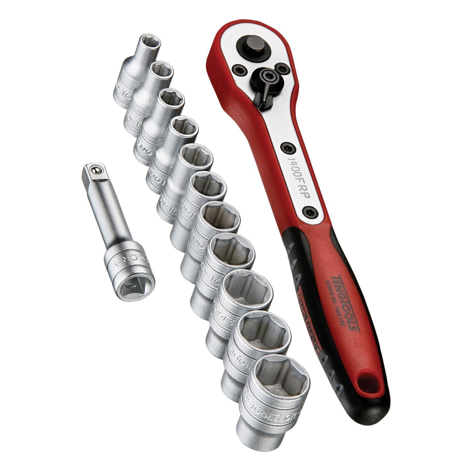 Teng Tools M31413N1 Ratchet Socket Extension Bar Set 1/4»D Compact Storage