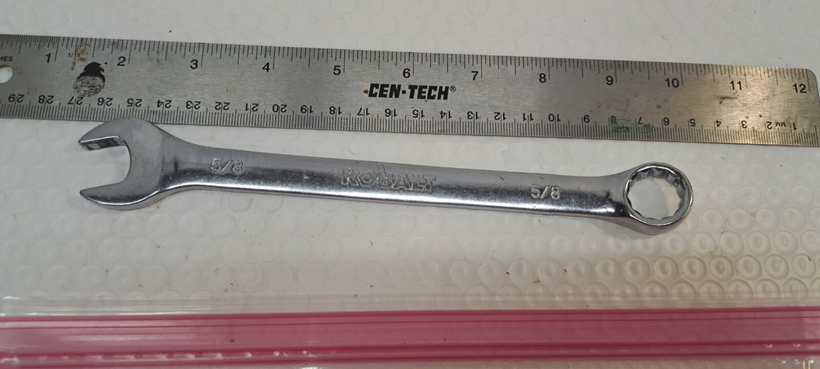 Kobalt 5/8″ Standard SAE 12 Point Polished Chrome Combo Open Box Wrench 337617
