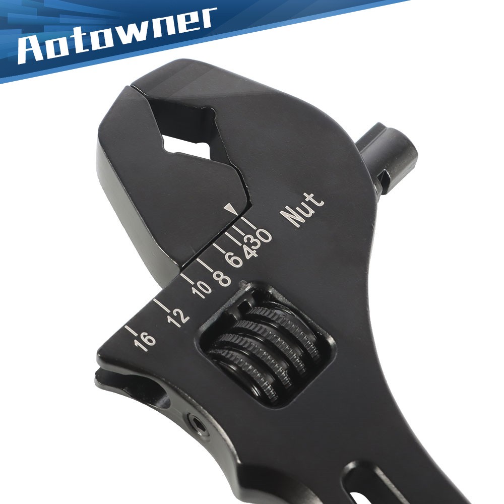 For Hose End Fitting 3AN-16AN Black Adjustable Wrench Aluminum Tool Spanner
