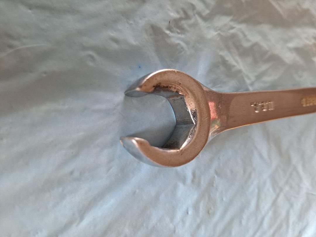 Vintage S-K F1618, Double Open-End Flare-Nut Wrench, 1/2 x 9/16, Made in USA